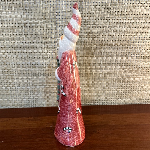 ππHPπNWOT Modern Tall Santa Pencil Figurine Iridescent Ceramic - Picture 4 of 9